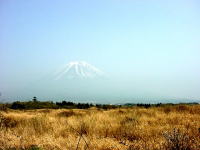 朝霧高原でかすむ富士山
