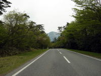 大山道路にて。もっと天気がいいときれいなんだろうなあ。