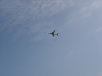 稚内空港を飛び立った飛行機。
